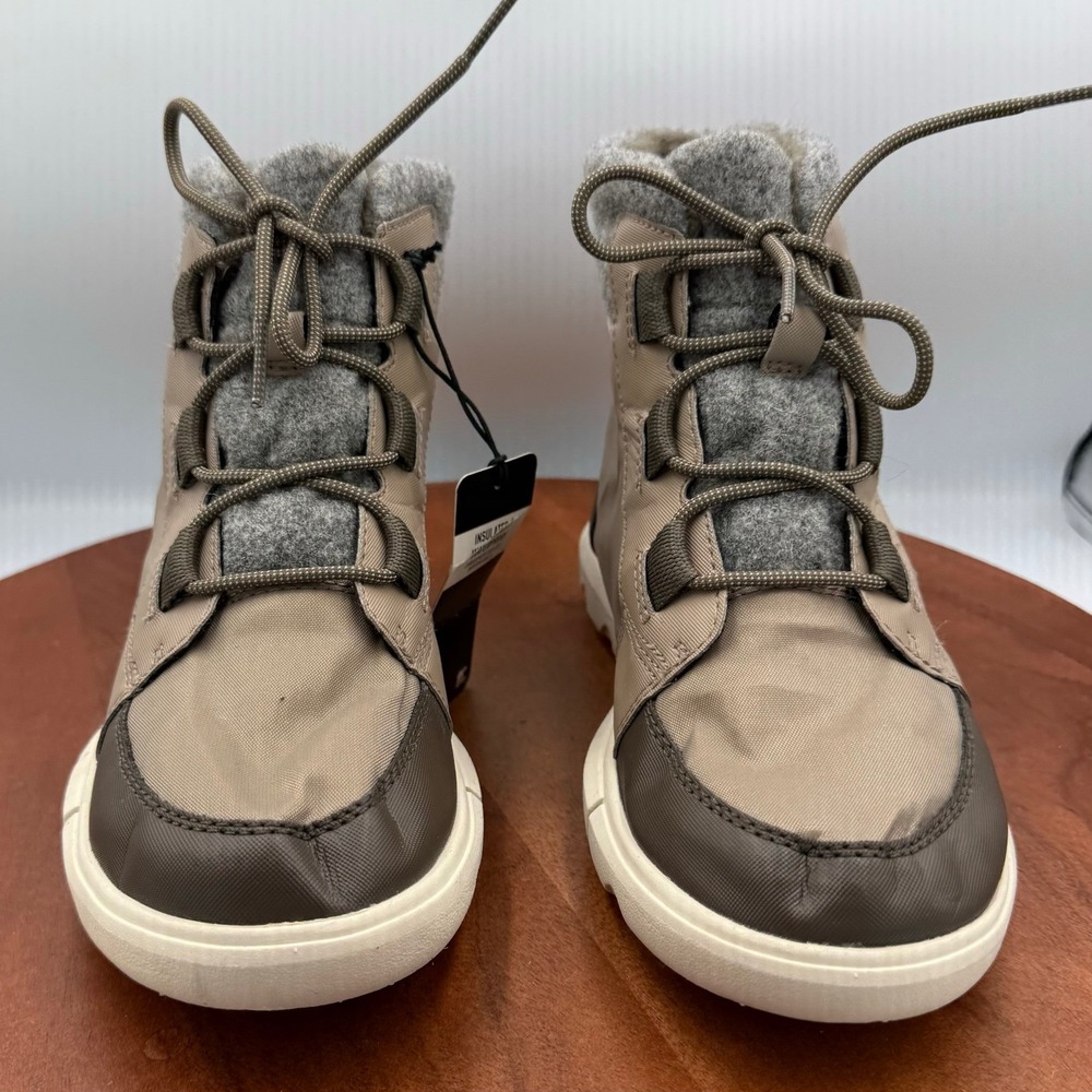 Sorel Explorer Next Carnival Waterproof Boots Womens 7.5 Tan Felt Lined Lace Up - Picture 5 of 14